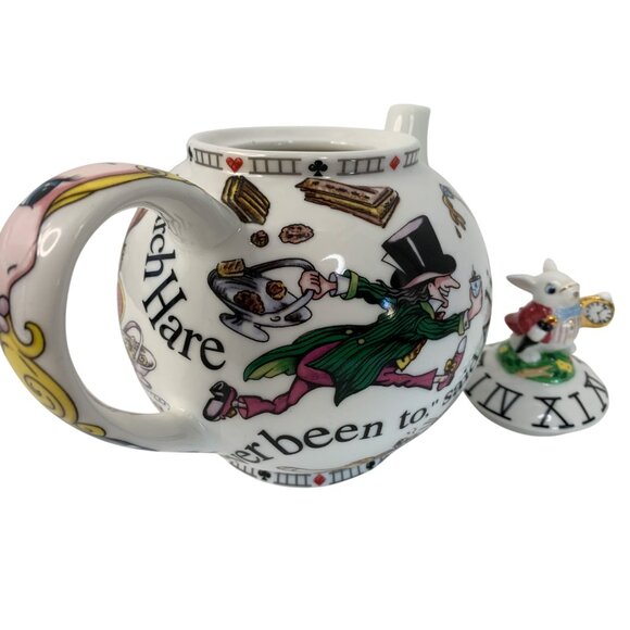 Alice In Wonderland Large Ceramic Teapot With Rabbit Lid By Cardew Design 8797 - Picture 5 of 8